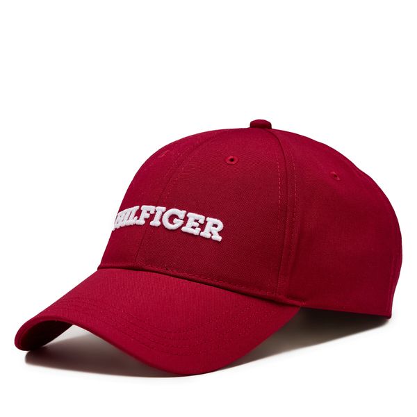 Tommy Hilfiger Kapa s šiltom Tommy Hilfiger Th Monotype Canvas 6 Panel Cap AM0AM12043 Rdeča