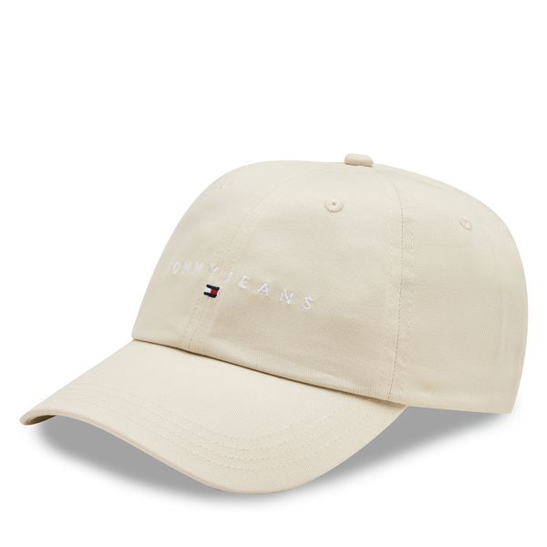 Tommy Jeans Kapa s šiltom Tommy Jeans Tjm Linear Logo 6-Panel Cap AM0AM12894 Écru