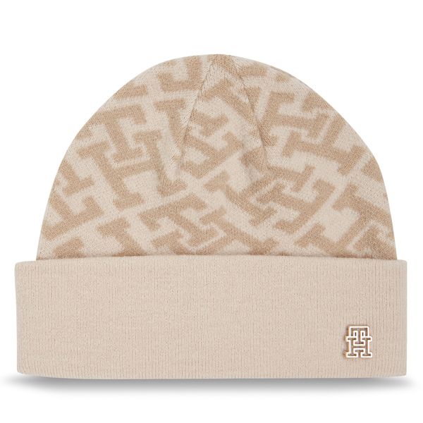 Tommy Hilfiger Kapa Tommy Hilfiger Monogram All Over Beanie AW0AW15327 Cashmere Creme ABH