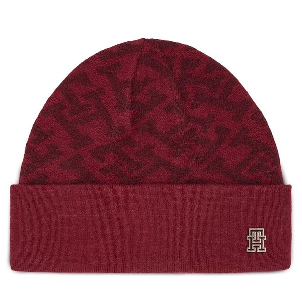 Tommy Hilfiger Kapa Tommy Hilfiger Monogram All Over Beanie AW0AW15327 Rdeča