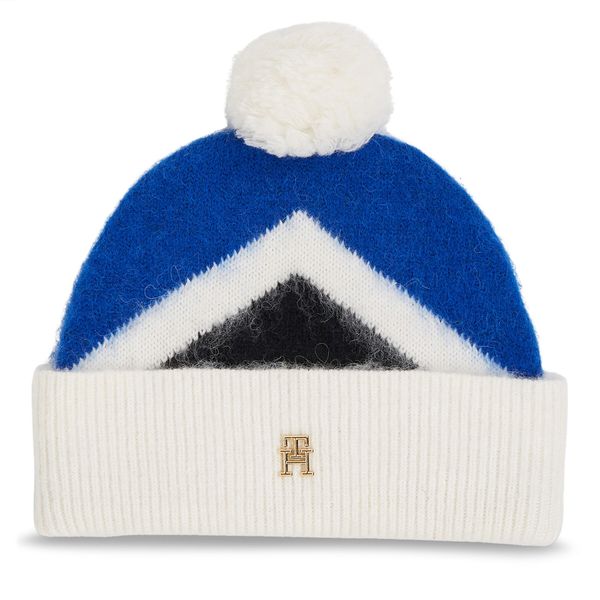 Tommy Hilfiger Kapa Tommy Hilfiger Th Evening Pompom Beanie Argyle AW0AW15305 Modra