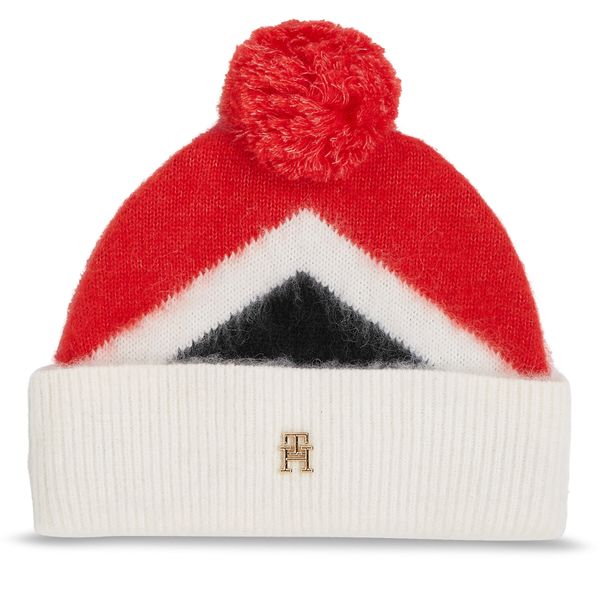 Tommy Hilfiger Kapa Tommy Hilfiger Th Evening Pompom Beanie Argyle AW0AW15305 Rdeča