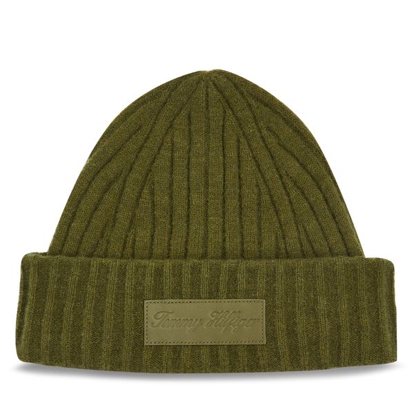 Tommy Hilfiger Kapa Tommy Hilfiger Tommy Twist Beanie AW0AW15325 Zelena