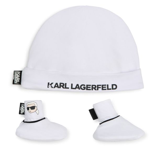 Karl Lagerfeld Kids Komplet kapa in nogavice Karl Lagerfeld Kids Z30180 White 10P