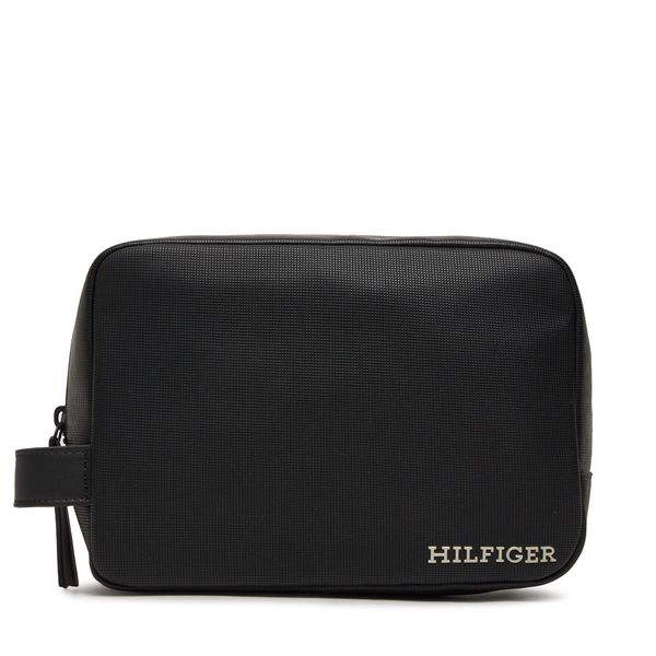 Tommy Hilfiger Kozmetični kovček Tommy Hilfiger Th Pique Washbag AM0AM11839 Black BDS