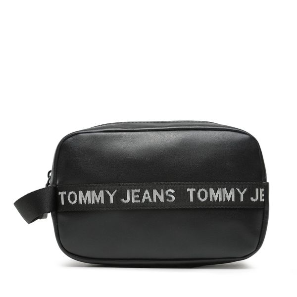 Tommy Jeans Kozmetični kovček Tommy Jeans Tjm Essential Leather Washbag AM0AM11425 Črna