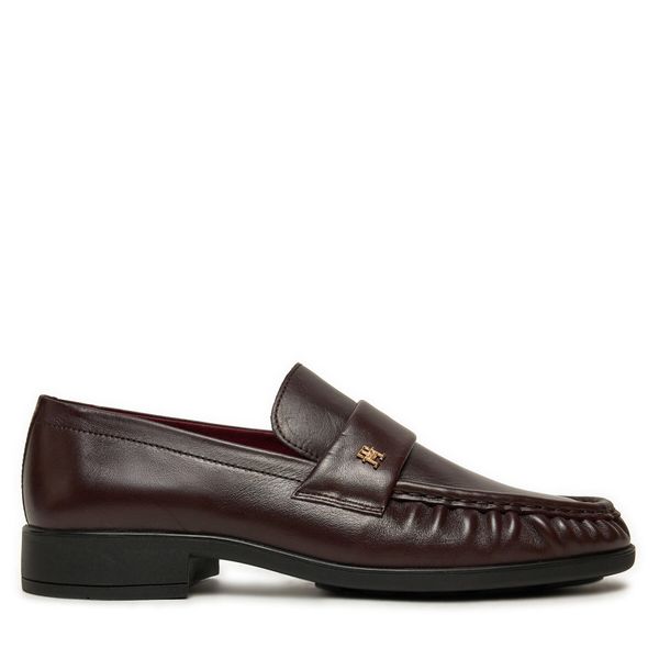 Tommy Hilfiger Loaferke Tommy Hilfiger Loafer Soft Nappa Pleated Toe FW0FW08362 Bordo rdeča