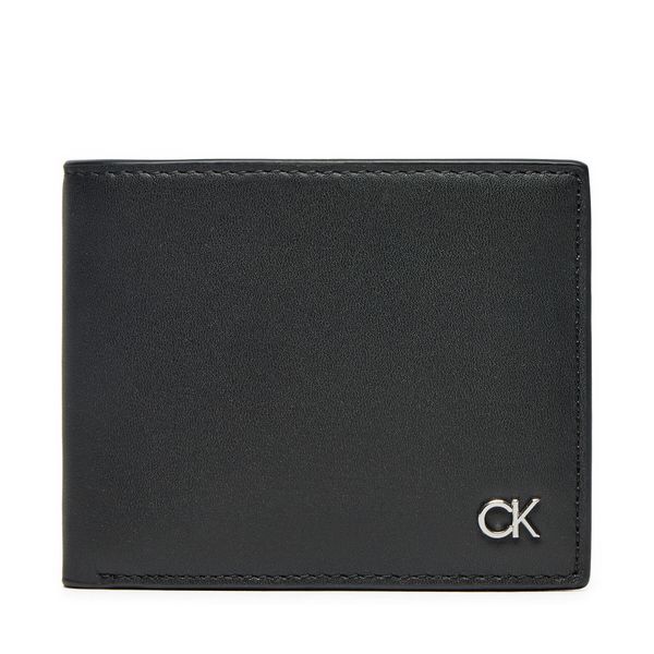 Calvin Klein Majhna moška denarnica Calvin Klein Metal Ck Bifold 6Cc K50K512289 Črna