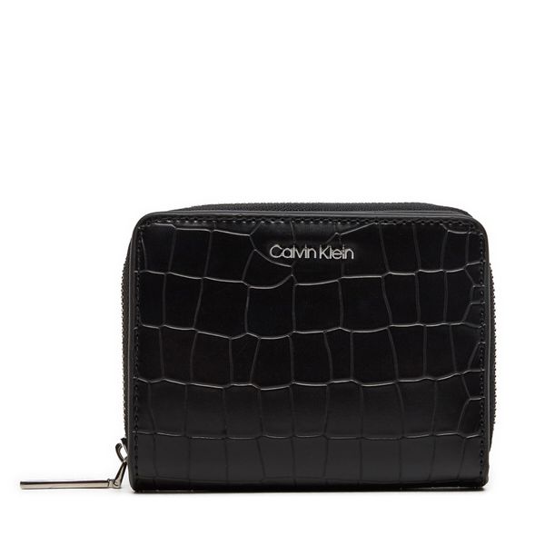 Calvin Klein Majhna ženska denarnica Calvin Klein Ck Must Md Zip Around K60K612355 Črna