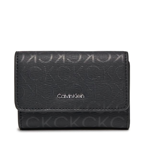 Calvin Klein Majhna ženska denarnica Calvin Klein Ck Must Small Trifold_Epi Mono K60K611931 Black Epi Mono 0GJ