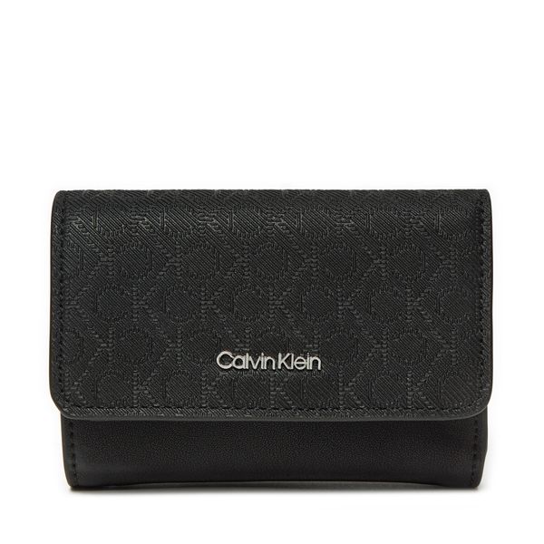 Calvin Klein Majhna ženska denarnica Calvin Klein Ck Must Small Trifold_Mono K60K612829 Črna