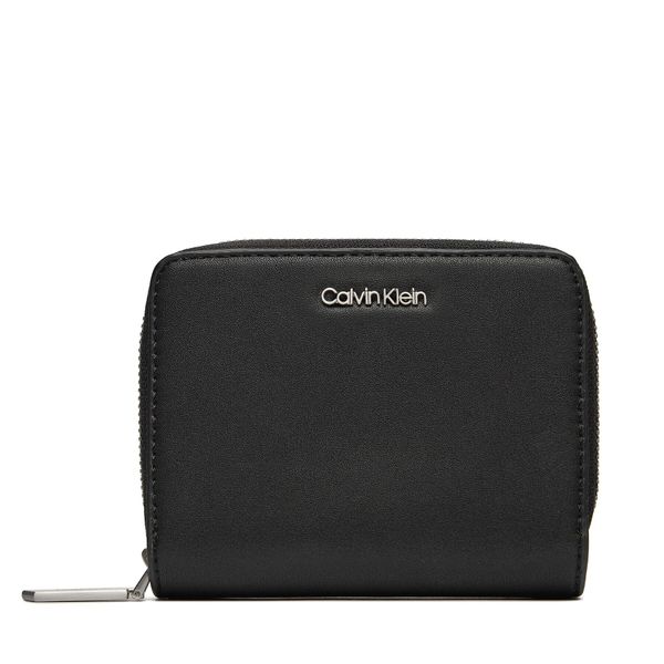 Calvin Klein Majhna ženska denarnica Calvin Klein Ck Must Z/A Wallet W/Flap Md K60K607432 Ck Black BEH