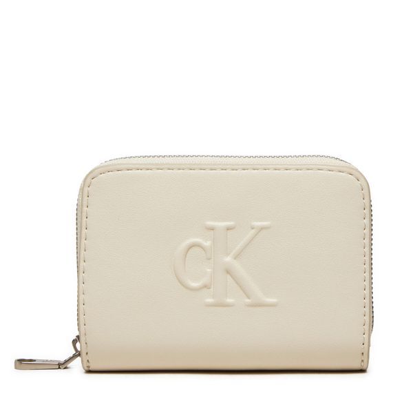 Calvin Klein Jeans Majhna ženska denarnica Calvin Klein Jeans Sculpted Med Zip K60K612741 Écru