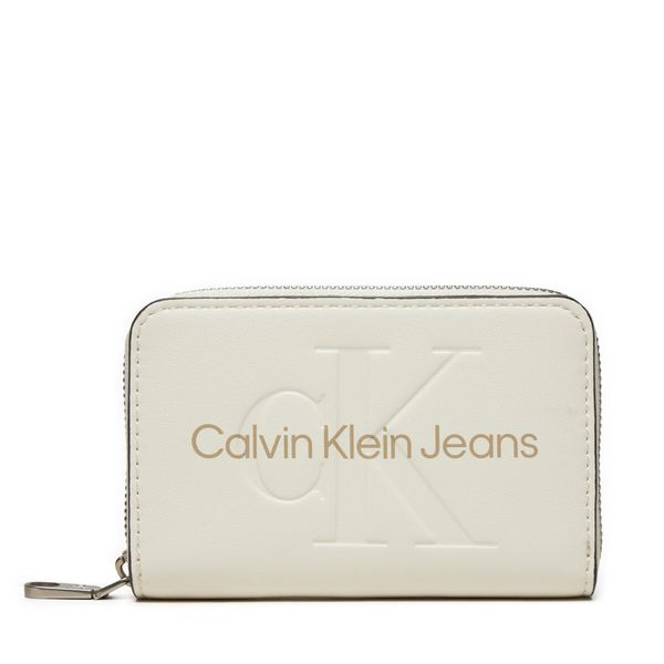 Calvin Klein Jeans Majhna ženska denarnica Calvin Klein Jeans Zip Around Mono K60K612255 Bela