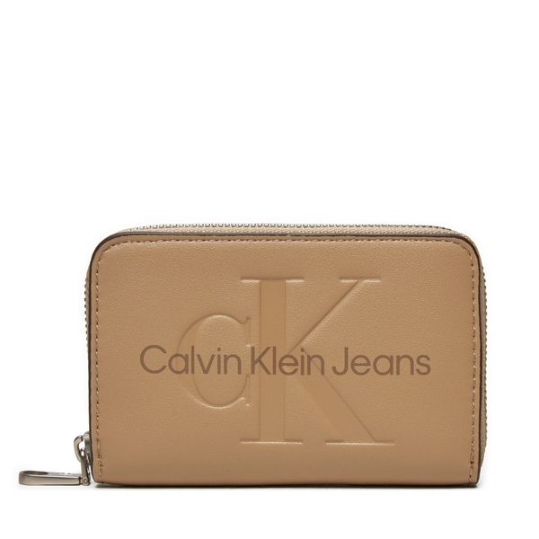 Calvin Klein Jeans Majhna ženska denarnica Calvin Klein Jeans Zip Around Mono K60K612255 Bež