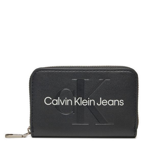 Calvin Klein Jeans Majhna ženska denarnica Calvin Klein Jeans Zip Around Mono K60K612255 Črna