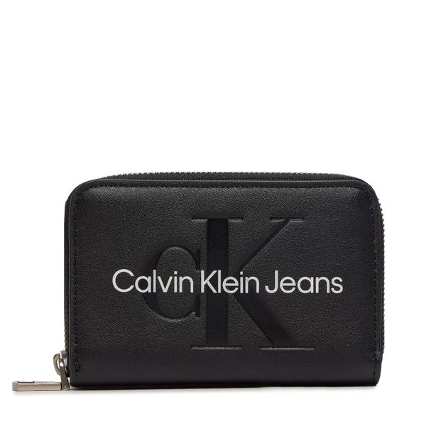 Calvin Klein Jeans Majhna ženska denarnica Calvin Klein Jeans Zip Around Mono K60K612255 Črna