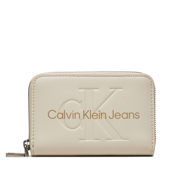 Calvin Klein Jeans Majhna ženska denarnica Calvin Klein Jeans Zip Around Mono K60K612255 Écru