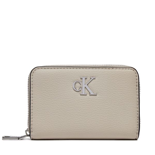 Calvin Klein Majhna ženska denarnica Calvin Klein Minimal Monogram Med Za K60K611500 Bež