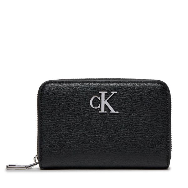 Calvin Klein Majhna ženska denarnica Calvin Klein Minimal Monogram Med Za K60K611500 Black BEH