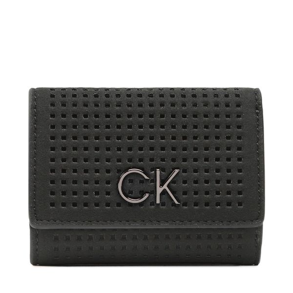 Calvin Klein Majhna ženska denarnica Calvin Klein Re-Lock Trifold Xxs Perf K60K610662 BAX