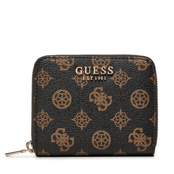 Guess Majhna ženska denarnica Guess Laurel Slg Large Zip SWPG85 00137 Rjava