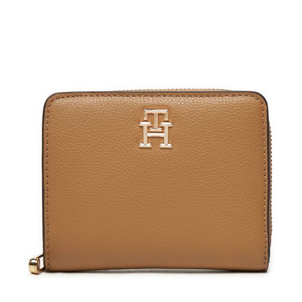 Tommy Hilfiger Majhna ženska denarnica Tommy Hilfiger Th Soft Logotape Med Za AW0AW16917 Rjava