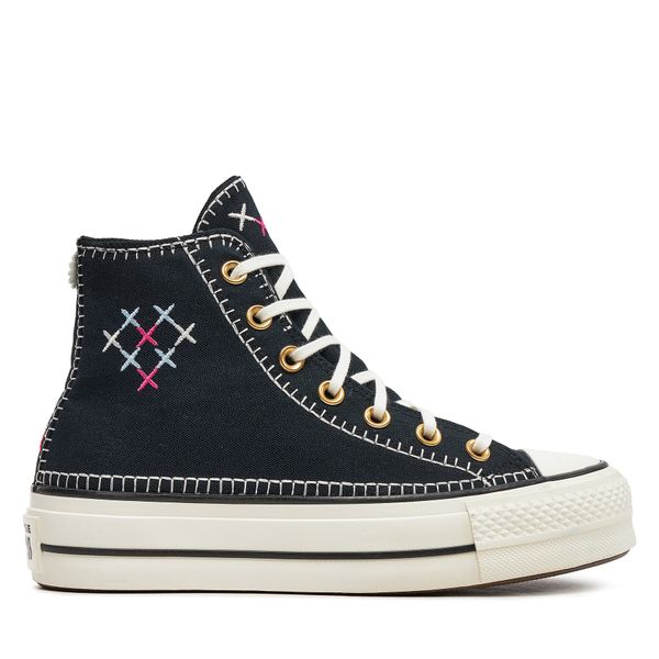 Converse Modne superge Converse Chuck Taylor All Star Lift Crafted Stitching Platform A08731C Črna