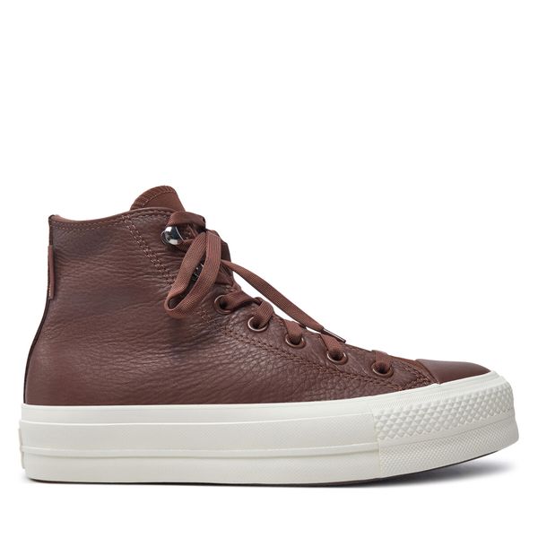 Converse Modne superge Converse Chuck Taylor All Star Lift Platform Water Repellent Leather A10362C Rjava