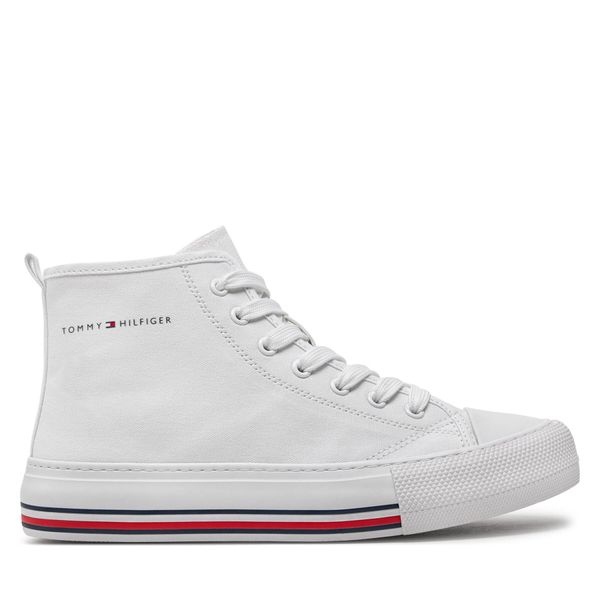 Tommy Hilfiger Modne superge Tommy Hilfiger High Top Lace-Up Sneaker T3A9-33188-1687 S White 100