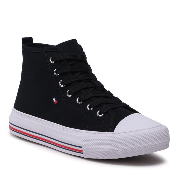 Tommy Hilfiger Modne superge Tommy Hilfiger High Top Lace-Up T3A9-32679-0890 S Črna