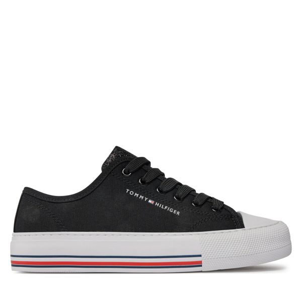 Tommy Hilfiger Modne superge Tommy Hilfiger Low Cut Lace-Up Sneaker T3A9-33185-1687 S Črna