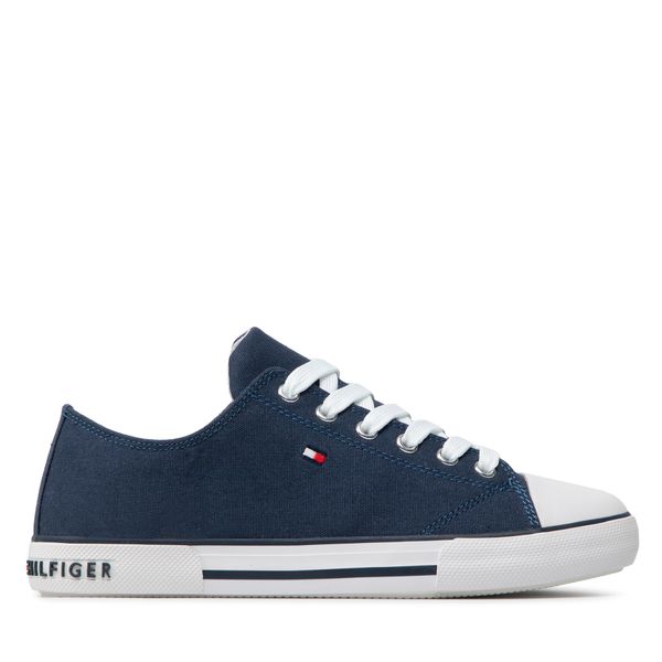 Tommy Hilfiger Modne superge Tommy Hilfiger Low Cut Lace-Up Sneaker T3X4-32207-0890 S Mornarsko modra