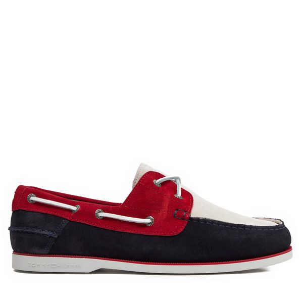 Tommy Hilfiger Mokasini Tommy Hilfiger Th Boat Shoe Core Rwb Suede FM0FM04630 Mornarsko modra