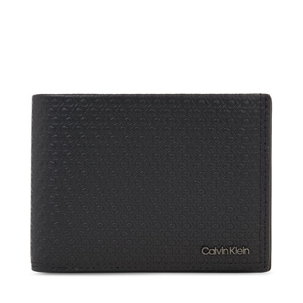 Calvin Klein Moška denarnica Calvin Klein Minimalism Trifold 10Cc W/Coin K50K510902 Black/Tonal Mono 01O