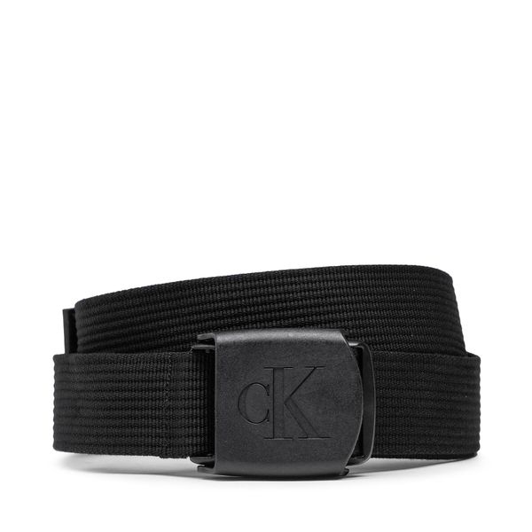 Calvin Klein Jeans Moški pas Calvin Klein Jeans Logo Plaque Webbing Belt K50K510160 Črna