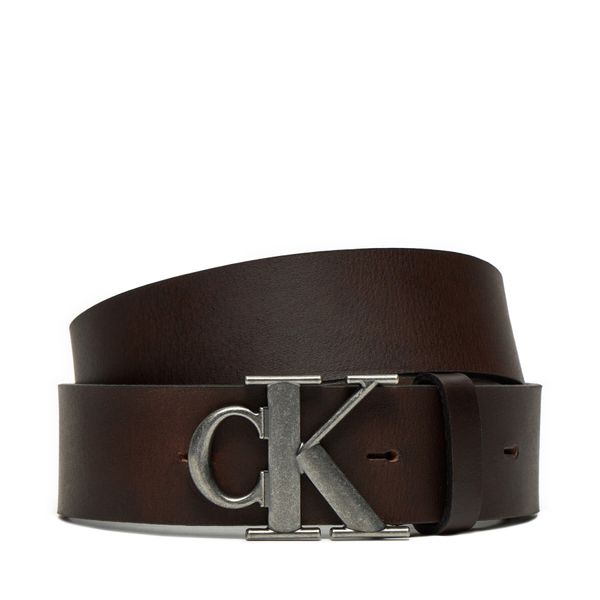 Calvin Klein Jeans Moški pas Calvin Klein Jeans Round Mono Plaque Lthr Belt 40Mm K50K512067 Rjava