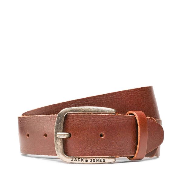 Jack&Jones Moški pas Jack&Jones Jackpaul Leather Belt 12111286 Rjava