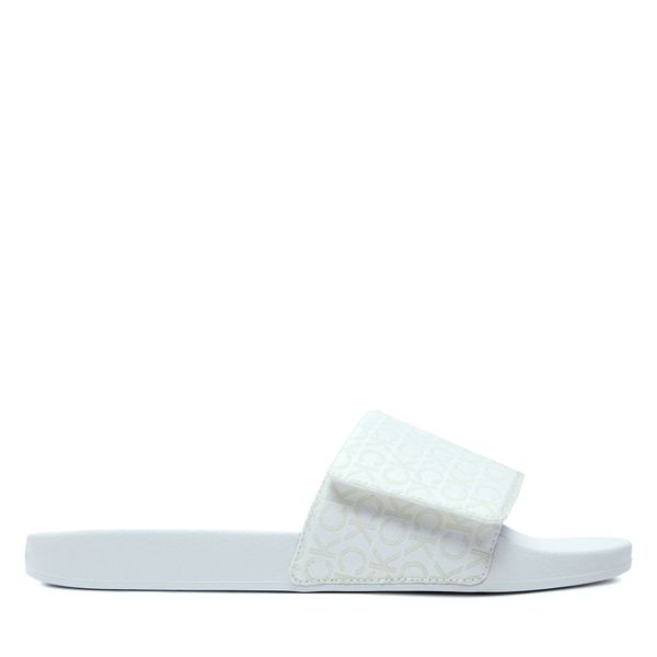 Calvin Klein Natikači Calvin Klein Adj Pool Slide Jaq Mono HM0HM01438 Bela