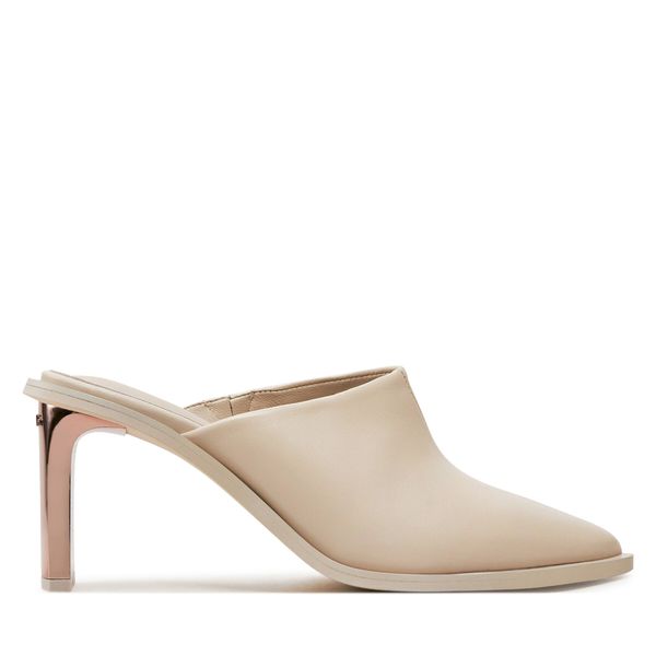 Calvin Klein Natikači Calvin Klein Heel Mule Pump 70 LTH HW0HW02091 Écru