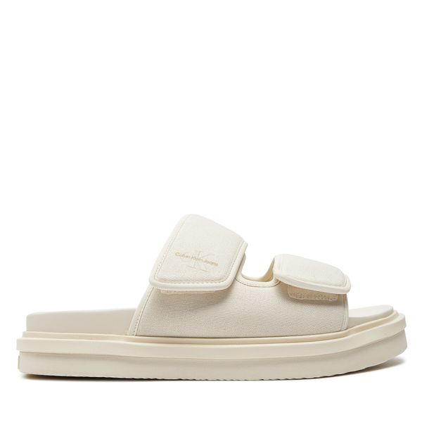 Calvin Klein Jeans Natikači Calvin Klein Jeans Double Bar Sandal Mtl YM0YM01020 Écru