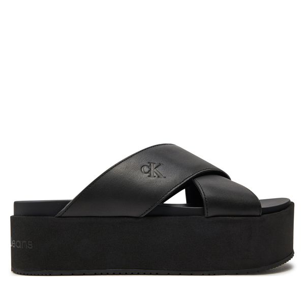 Calvin Klein Jeans Natikači Calvin Klein Jeans Flatform Cross Mg Uc YW0YW01349 Črna