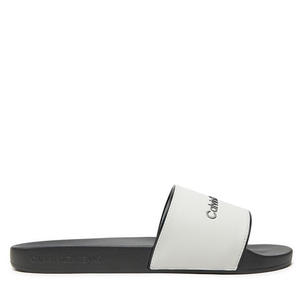 Calvin Klein Jeans Natikači Calvin Klein Jeans Slide Institutional YM0YM01019 Bela