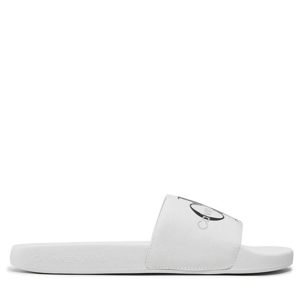 Calvin Klein Jeans Natikači Calvin Klein Jeans Slide Monogram Co YM0YM00061 White YBR