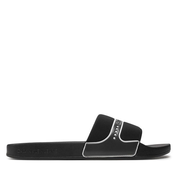 Calvin Klein Jeans Natikači Calvin Klein Jeans Slide Neoprene Snap YM0YM00960 Črna