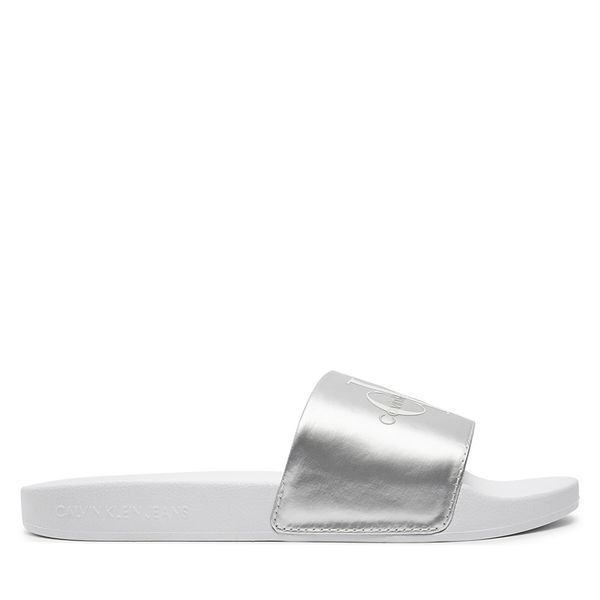 Calvin Klein Jeans Natikači Calvin Klein Jeans Slide Ny Pearl YW0YW01243 Srebrna