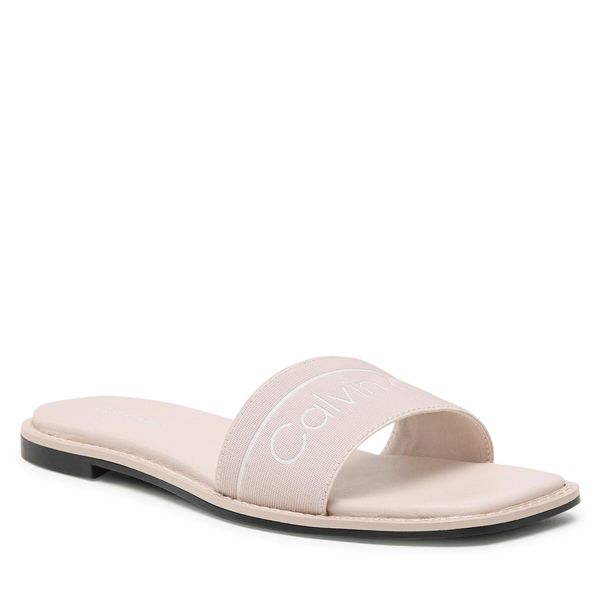 Calvin Klein Natikači Calvin Klein Squared Flat Slide He HW0HW00817 Bež