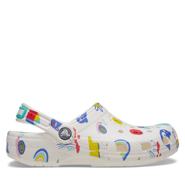 Crocs Natikači Crocs Classic Doodle Print Clog K 210356 Bela