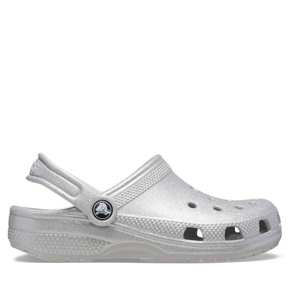 Crocs Natikači Crocs Classic Glitter Clog K 206993 Srebrna