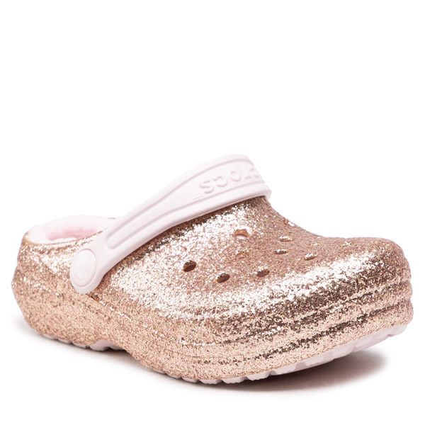 Crocs Natikači Crocs Classic Lined Glitter Clog K 207462 Gold/Barely Pink